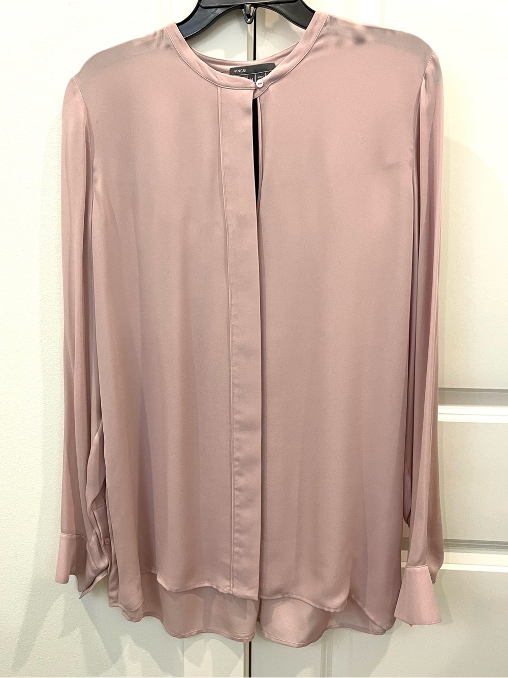 Vince Blush Pink Silk Tunic Blouse